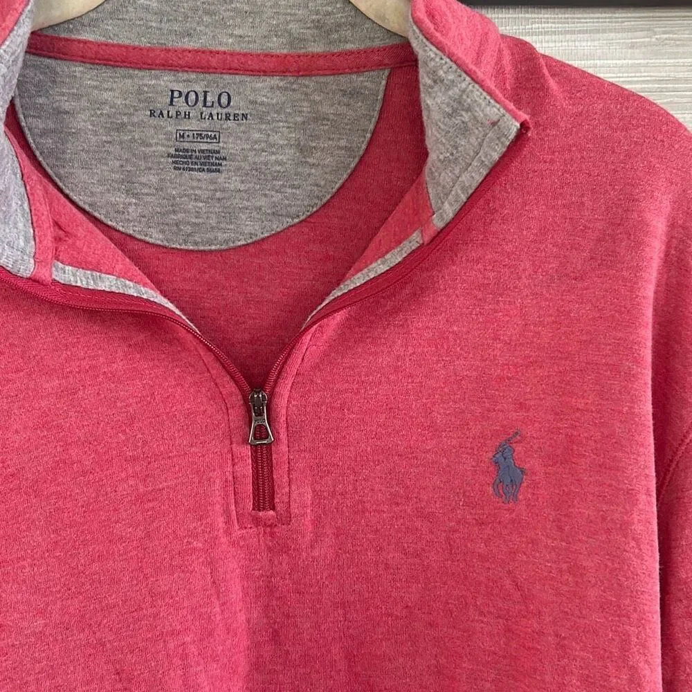 Polo Ralph Lauren red long sleeve sweatshirt half zip size M